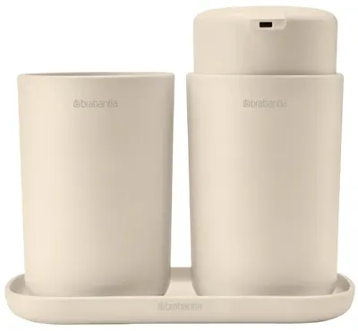 Set de 3 accesorii pentru baie Brabantia - ReNew, Soft Beige