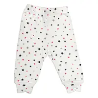 Pantaloni cu manseta RB08 alb/stelute colorate, Rombaby | 12/18 luni