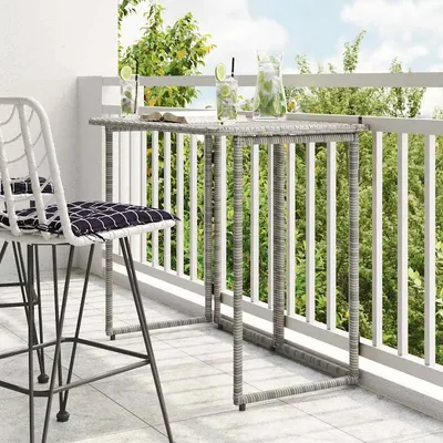 Gossi masa de gradina pliabila gri 90x51x75 cm poly ratan
