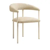 Scaun de living crem cu cotiere tapițat Lea – Micadoni