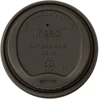 Capace Biodegradabile, Compostabile, Negre, Diametru 80 mm, 100 buc