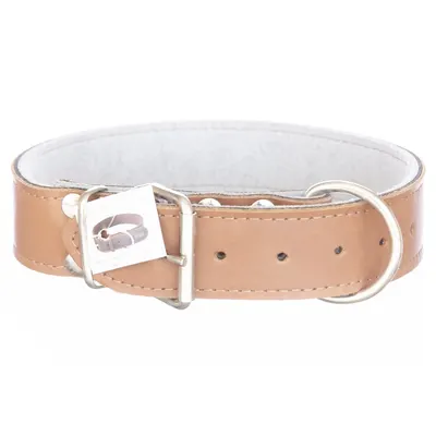 Zgarda din piele, maro, grosime dubla, 4 cm x 70 cm