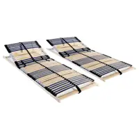 Gossi baze de pat cu sipci, 2 buc., 42 sipci, 7 zone, 90 x 200 cm
