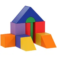 HOMCOM Set de Construcții Moi pentru Copii de 1-3 Ani cu 11 Forme, în PU și EPE, Culori Variate | Aosom Romania