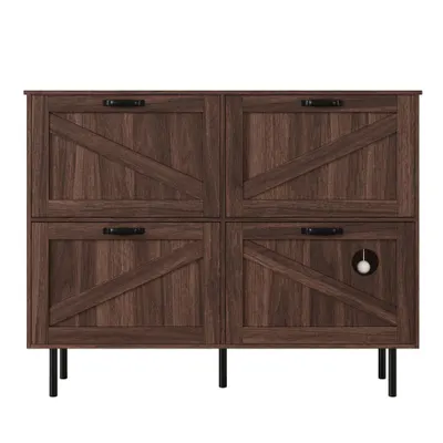 Pantofar cu 3 clapete, cu raft pentru jucării pentru animale de companie, 120x28x92 cm, Maro