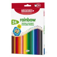 Creioane colorate Fibracolor Rainbow, 24 culori