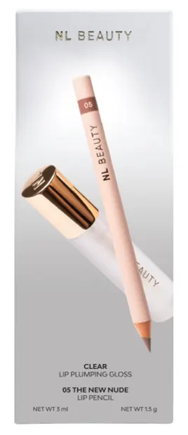 NL Beauty Set - Gloss de mărire și Creion de buze, 05 The New Nude, 3 ml + 1,5 g