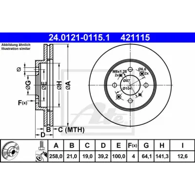 Disc frana ATE 24.0121-0115.1