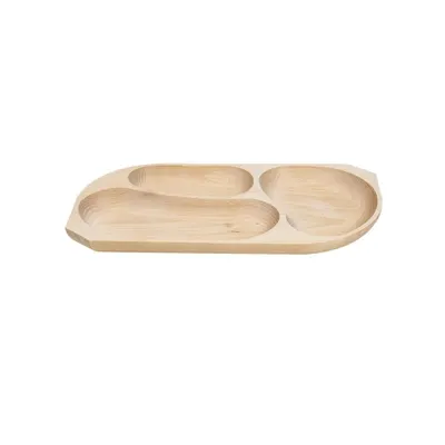 Platou cu 3 Compartimente, Lemn de Fag, 44 x 23 x 2.5 cm
