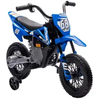 AIYAPLAY Motocicletă Electrică pentru Copii cu Roți Detașabile, Suspensii, Sunete și Indicator de Încărcare, Albastru | Aosom Romania