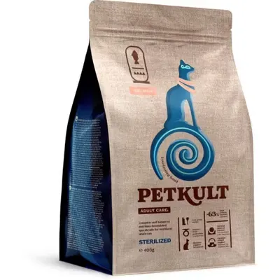 Hrana Uscata Petkult Adult Care Sterilized Pisici, Continut Ridicat de Somon, 400 g
