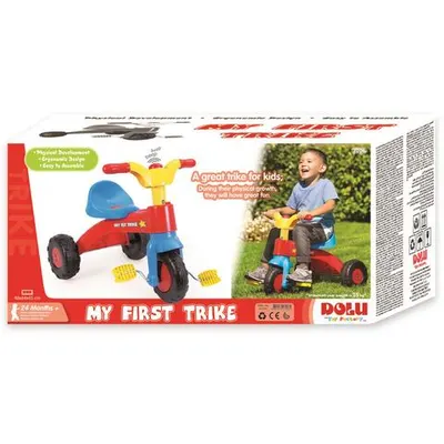 Tricicleta pentru copii Dolu Colorata cu pedale, claxon si greutate maxima suportata 30 kg