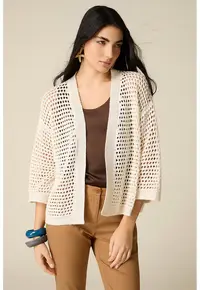 Cardigan lejer - Crem