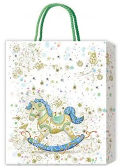 Pungă de cadou Cal de balansoar - 31 х 42 х 12 cm