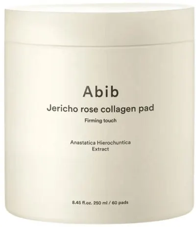 Abib Dischete demachiante din bumbac pentru față cu colagen vegan și extract de trandafir Jericho, 60 buc