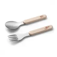 Set tacamuri Babyono lingurita si furculita din inox 106503