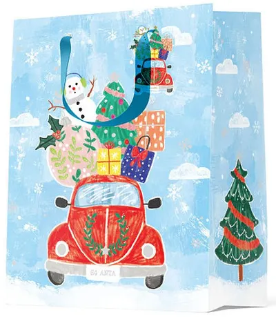 Punga cadou S. Cool - Christmas, albastru, L