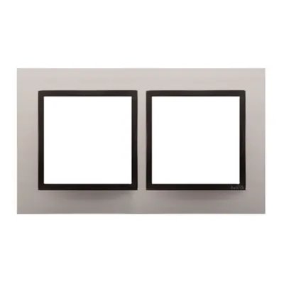 Rama dubla de metal IP20/IP44(a se folosi cu DUN1 pentru IP44), satin obscur