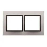 Rama dubla de metal IP20/IP44(a se folosi cu DUN1 pentru IP44), satin obscur