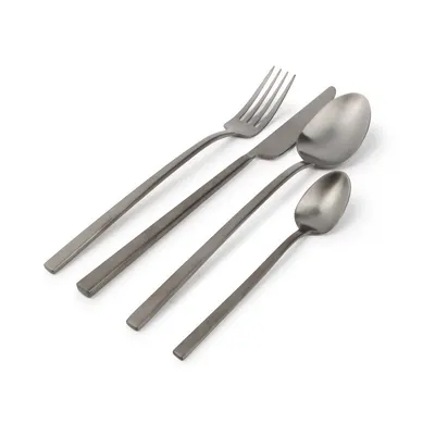 Tacâmuri negru-mat din oțel inoxidabil 16 buc. pentru 4 persoane Terno – S|P Collection