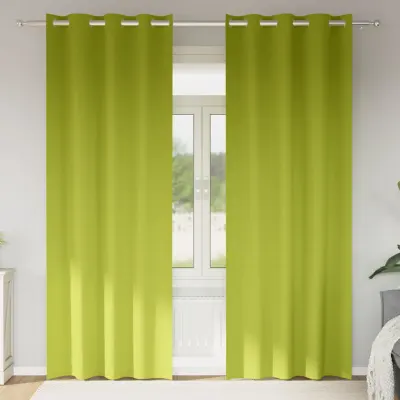vidaXL Perdele Opaque cu Inel 2 buc. Verde 245 x 140 cm Poliester