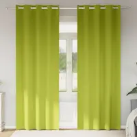 vidaXL Perdele Opaque cu Inel 2 buc. Verde 245 x 140 cm Poliester