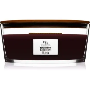 Woodwick Black Cherry lumânare parfumată cu fitil din lemn (hearthwick)