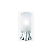 Veioza Tube 1xMax.40W E14, Soclu metal cromat, abjur sticla alb