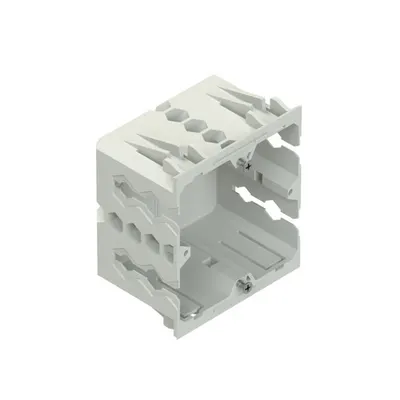 Cutie incorporata pentru dispozitiv, singura din plastic ignifug, autostingabil, cu blocare frontala, pre-asamblata, compusa din modulul stanga (1) si dreapta (2) GDM 50-1 VW