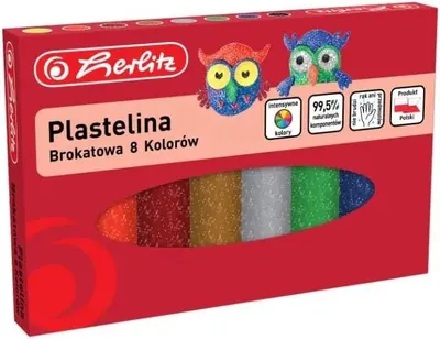 Plastilină Herlitz - 8 culori, brocart