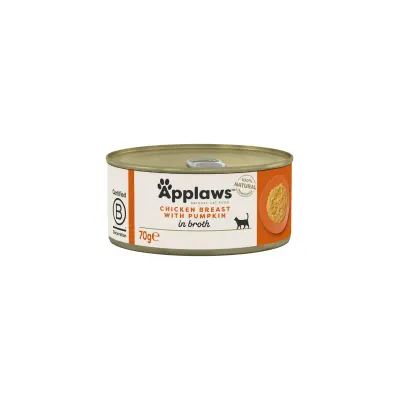 APPLAWS Piept, Pui și dovleac, conservă hrană umedă pisici, (în supă), 70g