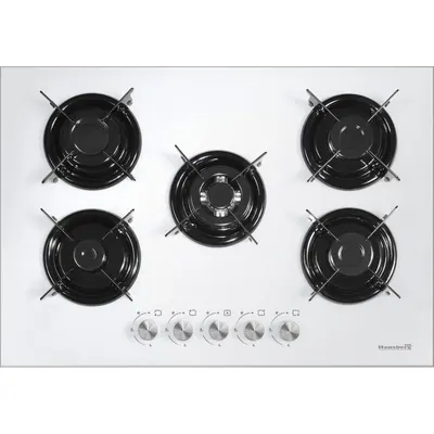 Plita Incorporabila Hausberg HB-565AB, 5 arzatoare, Gaz, Aprindere electrica, Alb Engros