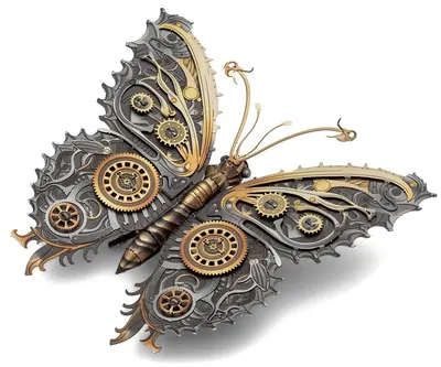 Model metalic de asamblat Metal Earth - Steampunk Butterfly