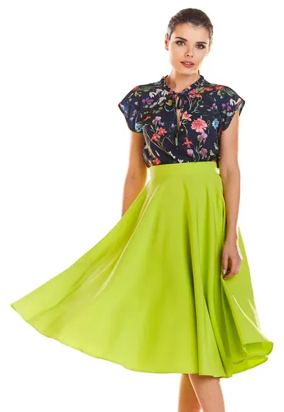 Fusta dama poliester verde lime