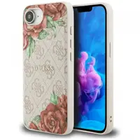 Husa MagSafe pentru Apple iPhone 17e / 16e, Guess, 4G Flowers Print, Roz