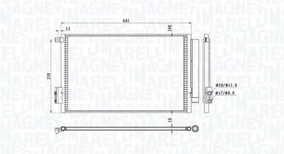 Radiator AC condensator potrivit FIAT 500L, TIPO 0.9 0.9CNG 1.4 09.12