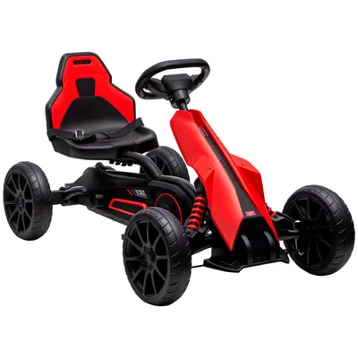 Homcom Kart Copii cu Pedale – Scaun Reglabil, Roti EVA 100×58×58.5 cm