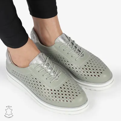 Pantofi Casual dama din piele naturala Perforati CRL0782 BARILLA
