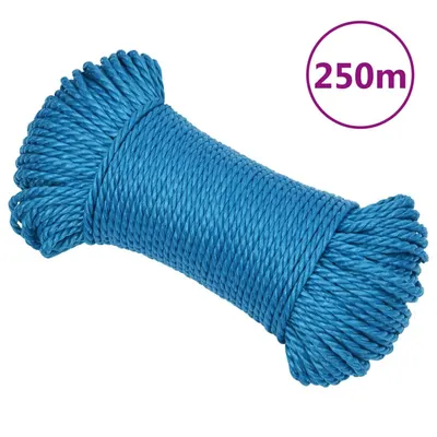 vidaXL Frânghie de lucru, albastru, 3 mm, 250 m, polipropilenă