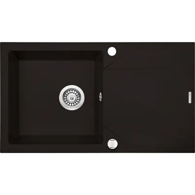 Chiuveta bucatarie compozit cu picurator negru mat 78 cm Deante Evora