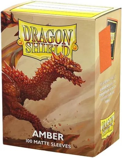 Protecții pentru cărți Dragon Shield - Matte Sleeves Standard Size, Amber (100 buc)