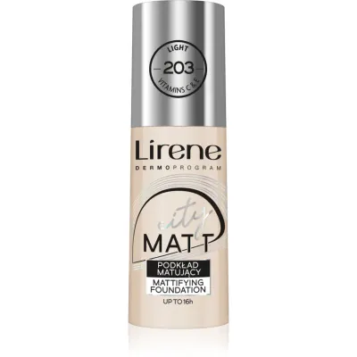 Lirene City Matt Make-up lichid matifiant cu efect de netezire culoare 203 Light 30 ml