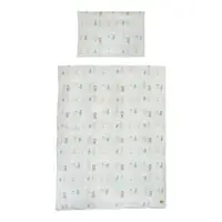 Lenjerie de pat pentru copii verde-deschis din bumbac pentru pătuț 100x135 cm Woodland Buddies – Roba