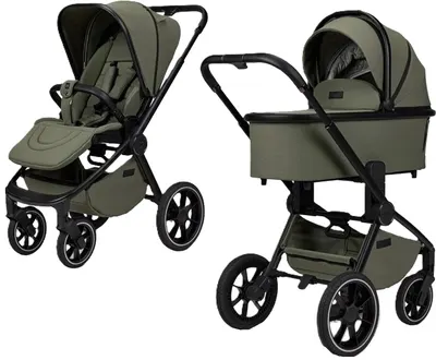 Cărucior combinat 2 în 1 Moon - Resea+, Moss Green Melange