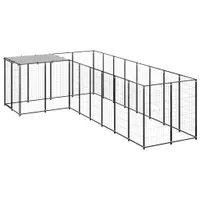 Gossi padoc pentru caini, negru, 6,05 m2, otel