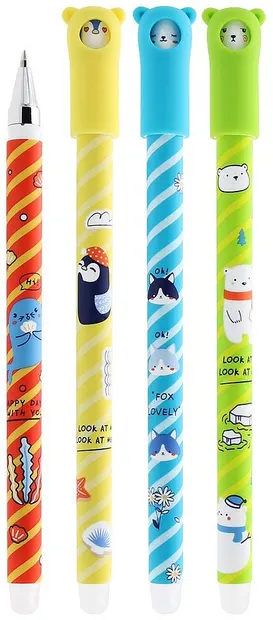 Pix cu gel ștergător M&G iErase - Arctic Adventure, 0.5 mm, sortiment