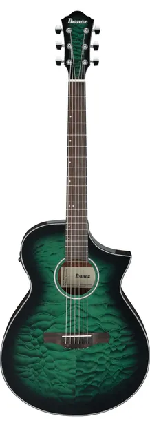 Chitară electro-acustică Ibanez - AEWC16QATEH, Transparent Emerald Burst
