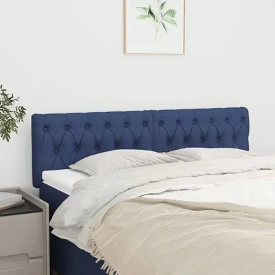 vidaXL Tăblii de pat, albastru, 160x7x78/88 cm, textil
