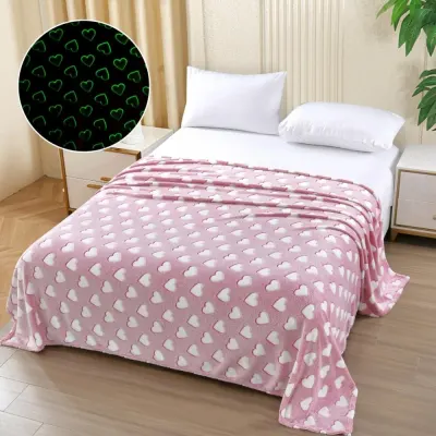 Patura Cocolino Pufoasa, Premium, cu Model Fluorescent, 200x230 cm – Confort si Eleganta de la Johny Home Pucioasa, Roz, Inimioare