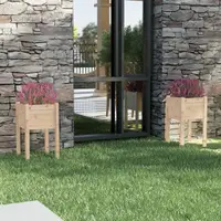 Gossi jardiniere de gradina, 2 buc., 40x40x70 cm, lemn masiv de pin